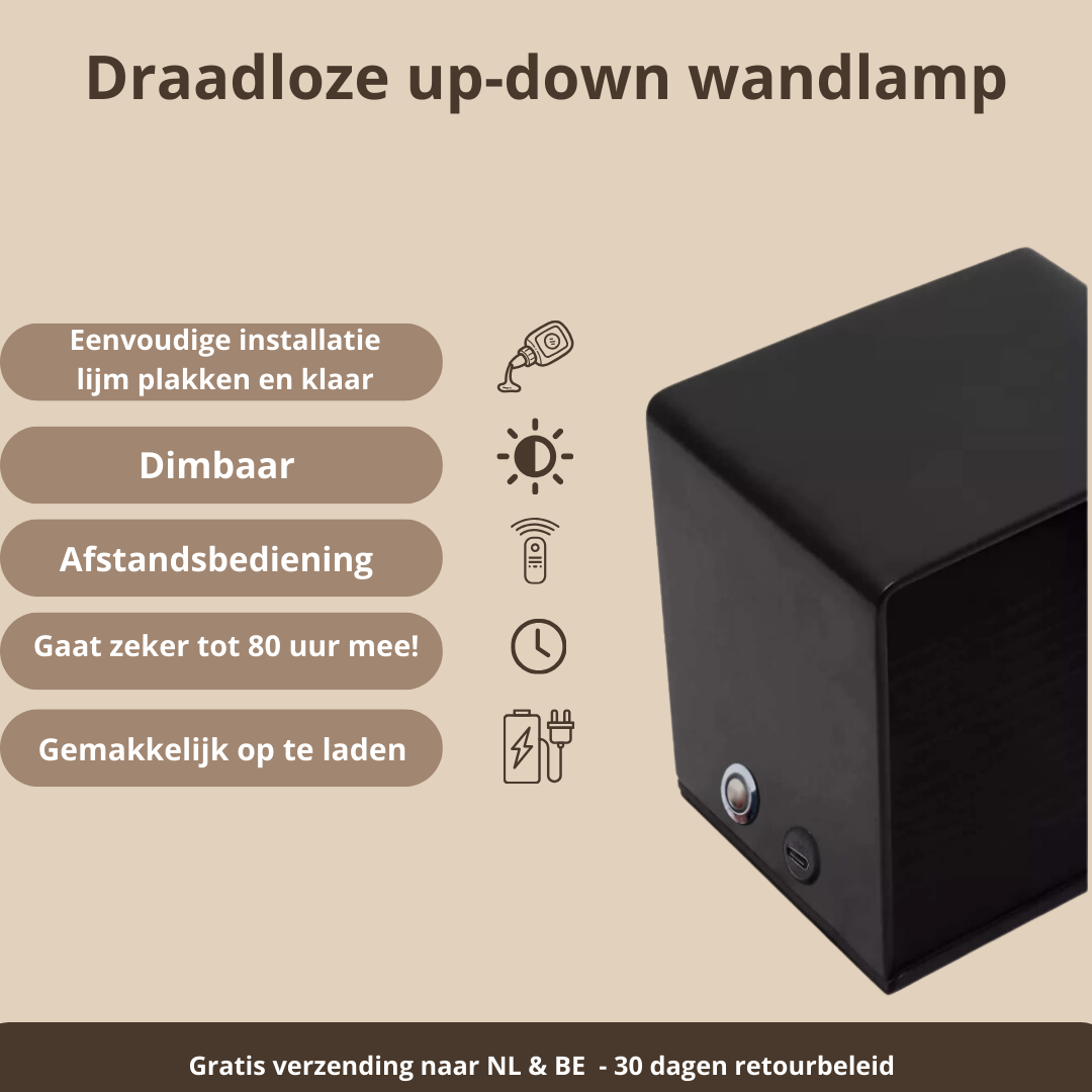 LumiGlow™ – Stijlvolle Wandlamp met Dubbele Lichtstralen voor Sfeervolle Verlichting