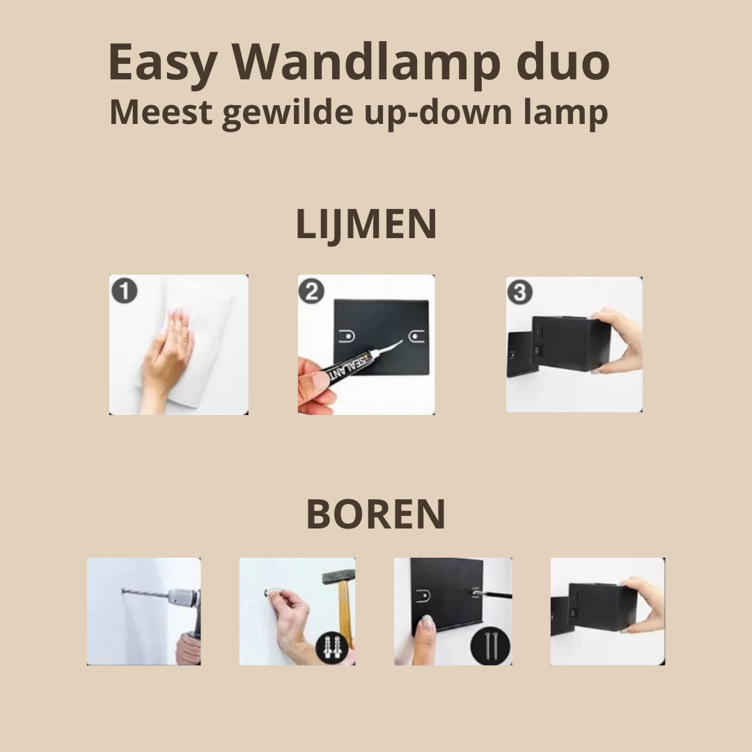 LumiGlow™ – Stijlvolle Wandlamp met Dubbele Lichtstralen voor Sfeervolle Verlichting