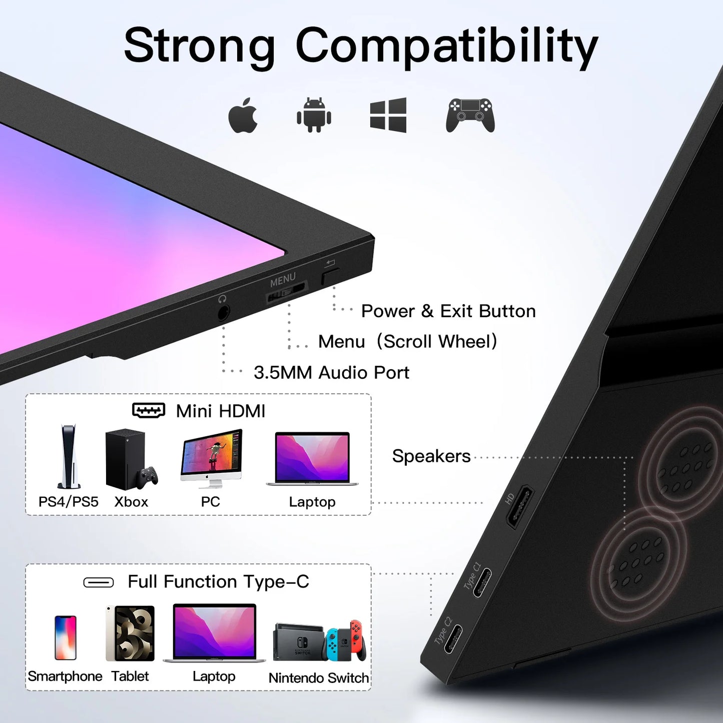 ViewPro 15.6 – Dé Draagbare Monitor voor Ultieme Productiviteit en Entertainment!