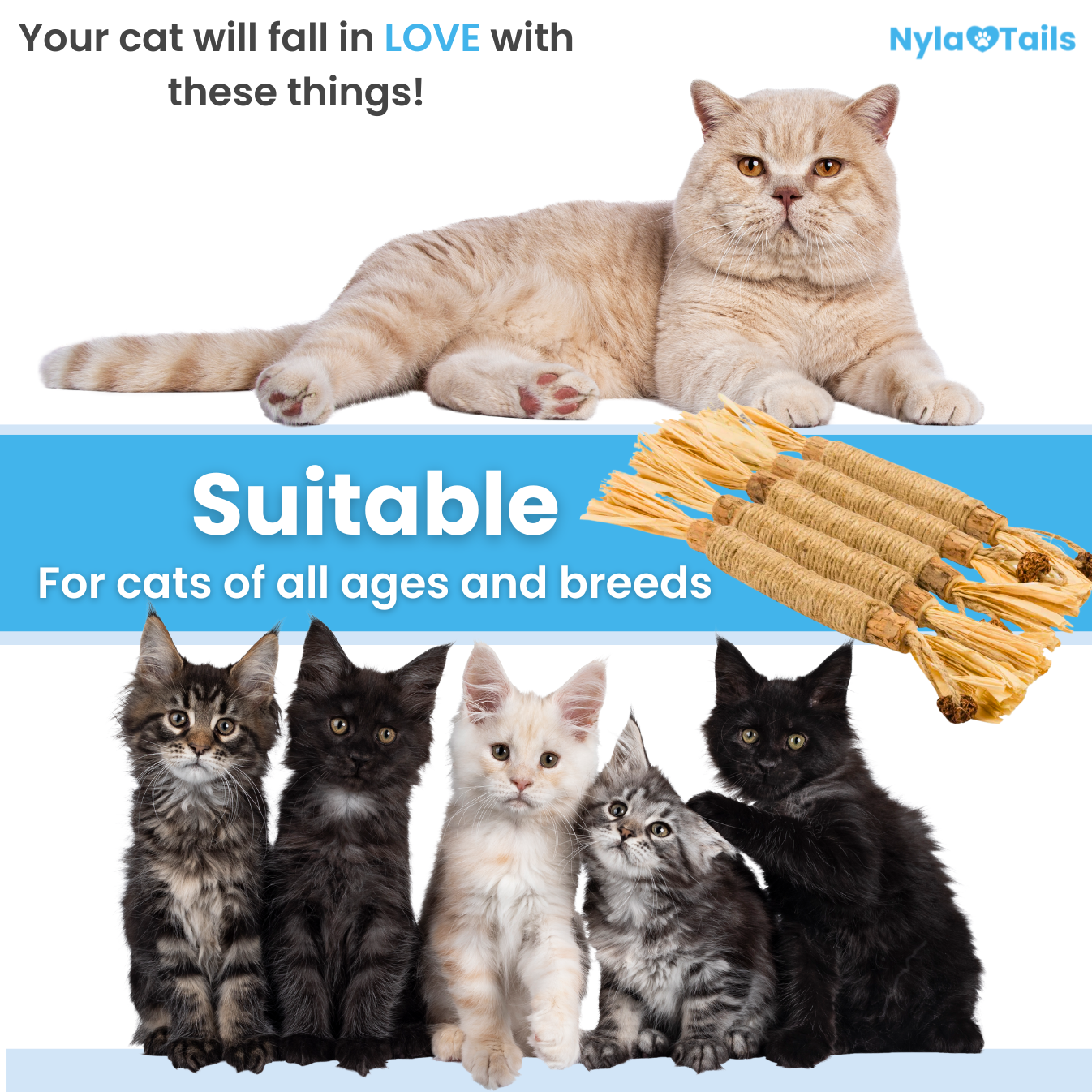 🐾 Nylatails® Silvervine Dental Sticks – Verzorging & Gezondheid voor je Huisdier!