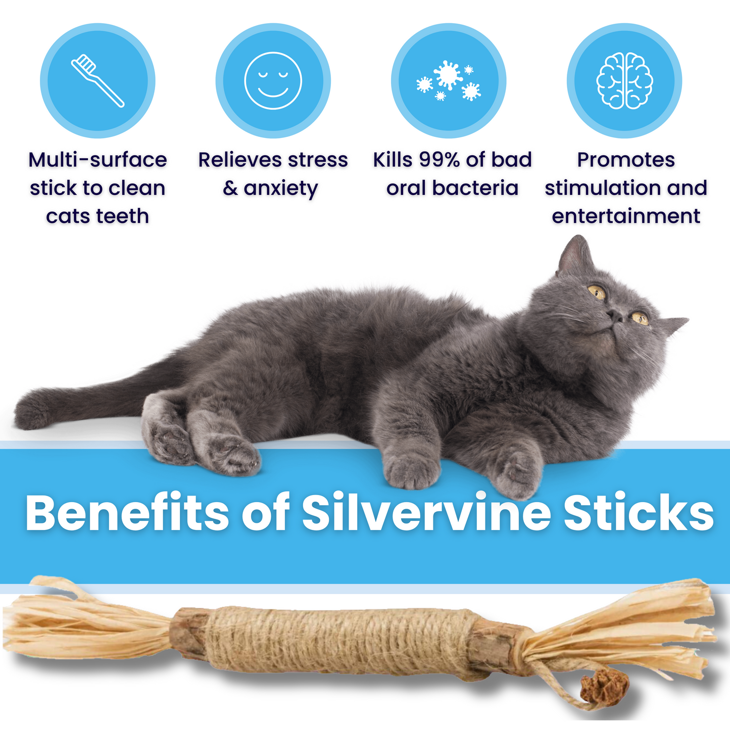 🐾 Nylatails® Silvervine Dental Sticks – Verzorging & Gezondheid voor je Huisdier!