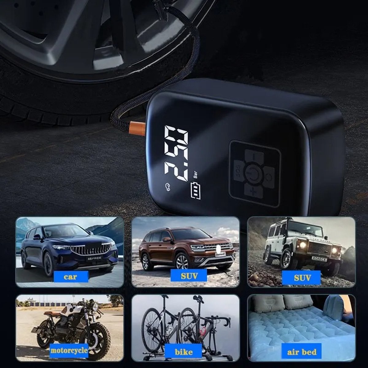 AirBoost Pro™ – De Krachtige Draagbare Luchtcompressor