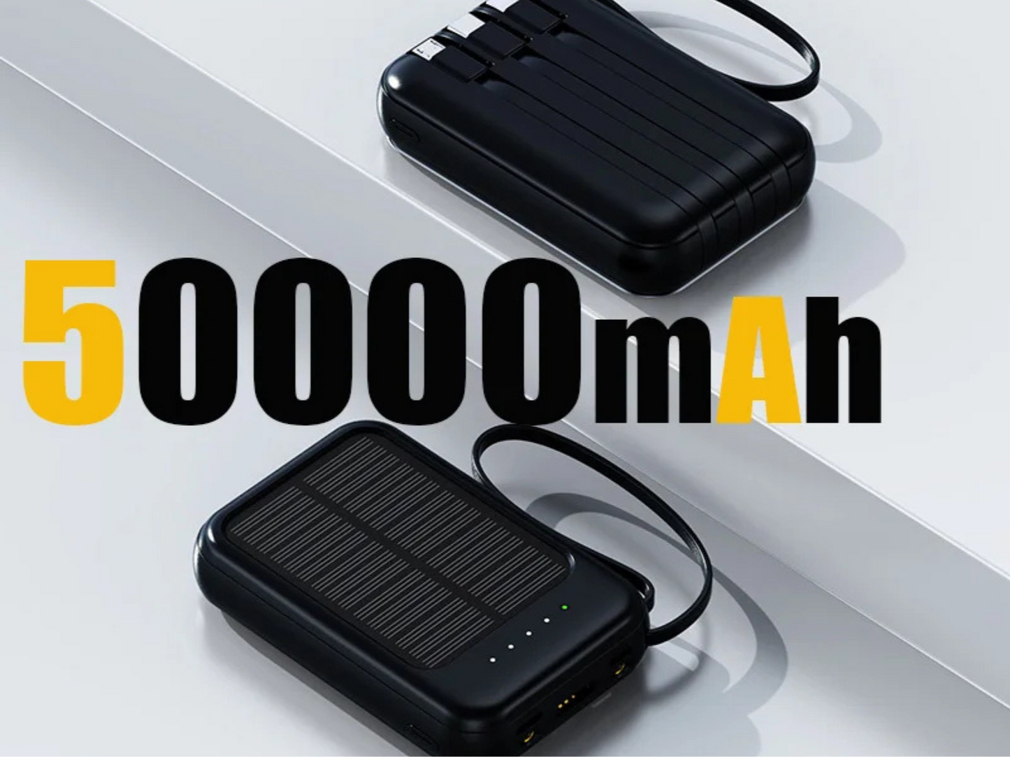 SolarPowerBank 50K™ – Altijd Stroom, Ook Zonder Stopcontact