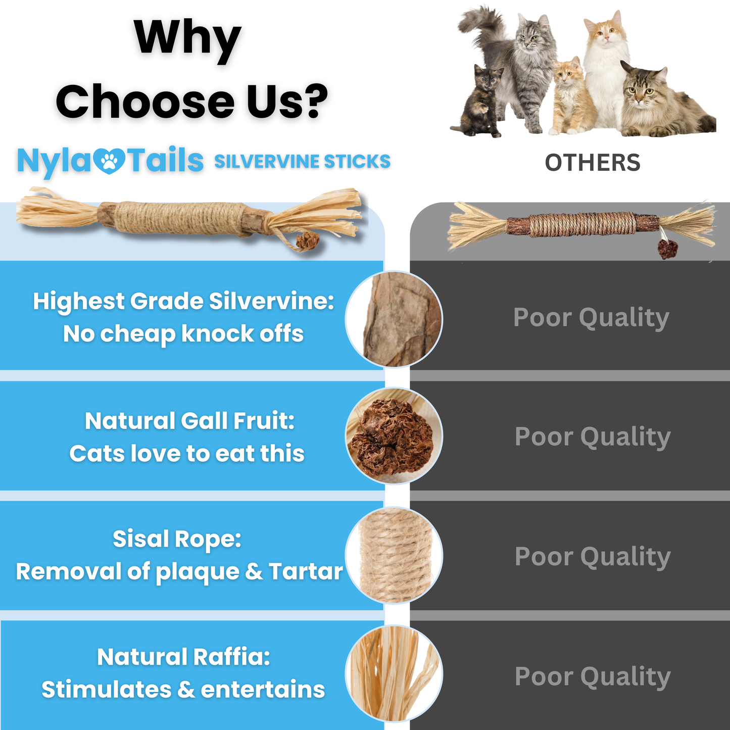 🐾 Nylatails® Silvervine Dental Sticks – Verzorging &amp; Gezondheid voor je Huisdier!