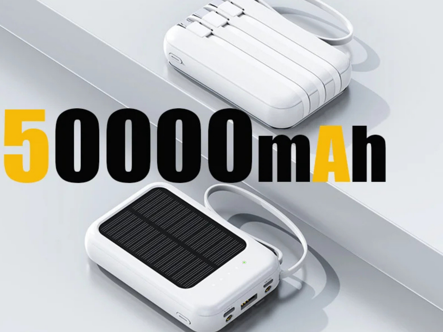 SolarPowerBank 50K™ – Altijd Stroom, Ook Zonder Stopcontact