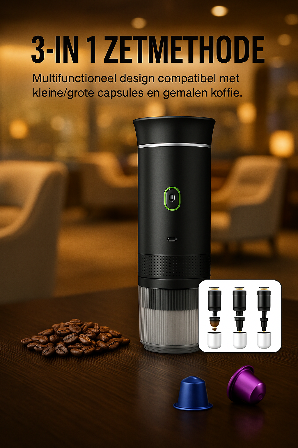 Brew2Go™ – Draagbare koffiemachine voor onderweg