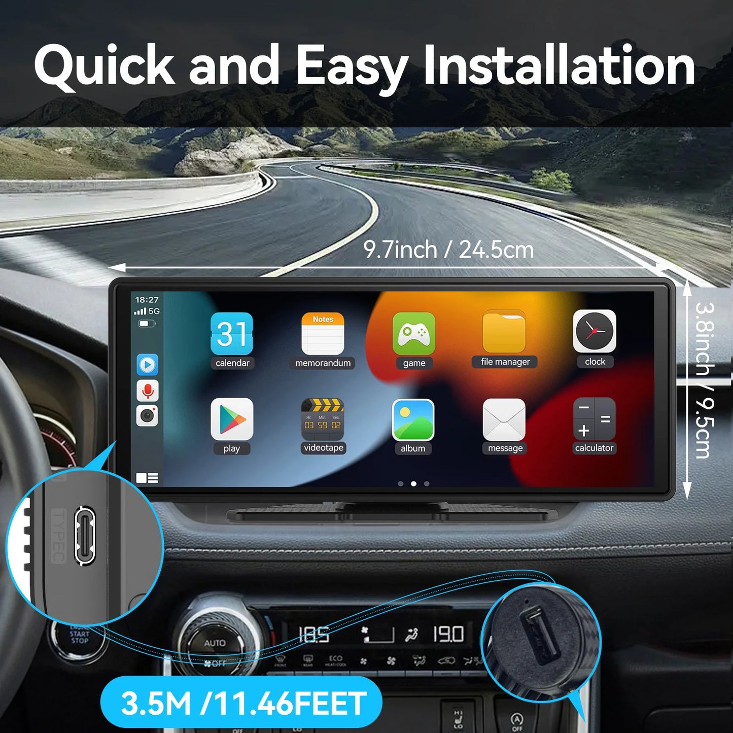 DriveSync Touch – Draadloze CarPlay & Android Auto op een Haarscherp Touchscreen!