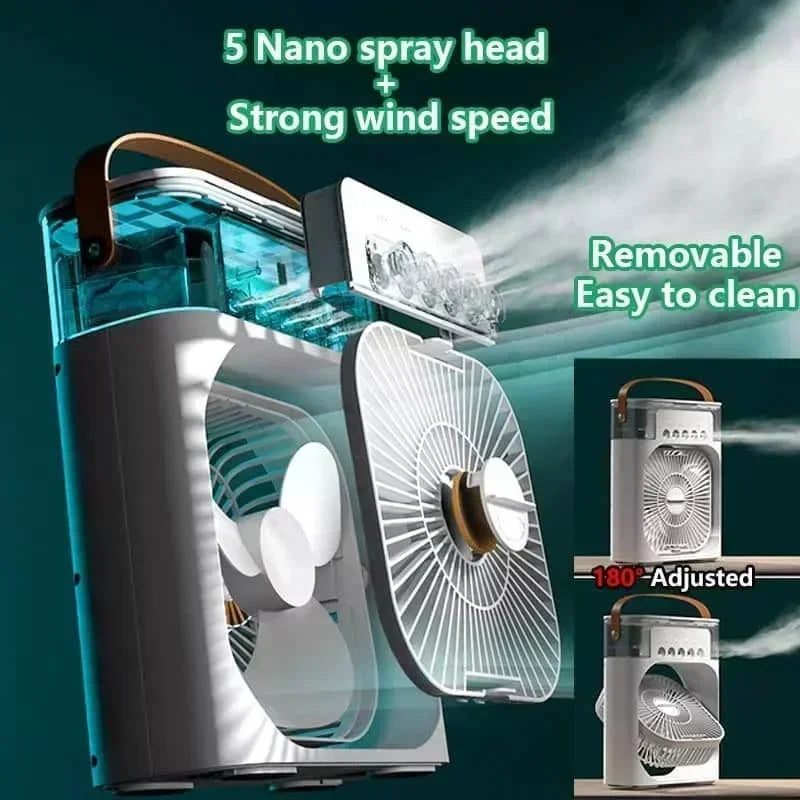 CoolBreeze™ 3-in-1 Draagbare Aircooler, Ventilator & Luchtbevochtiger voor Directe Verkoeling