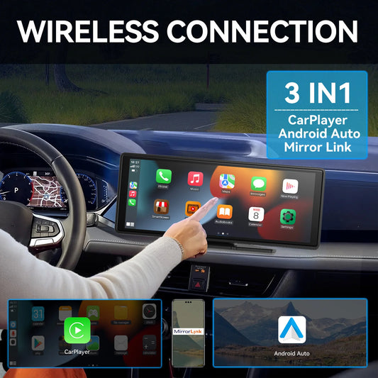 DriveSync Touch – Draadloze CarPlay & Android Auto op een Haarscherp Touchscreen!