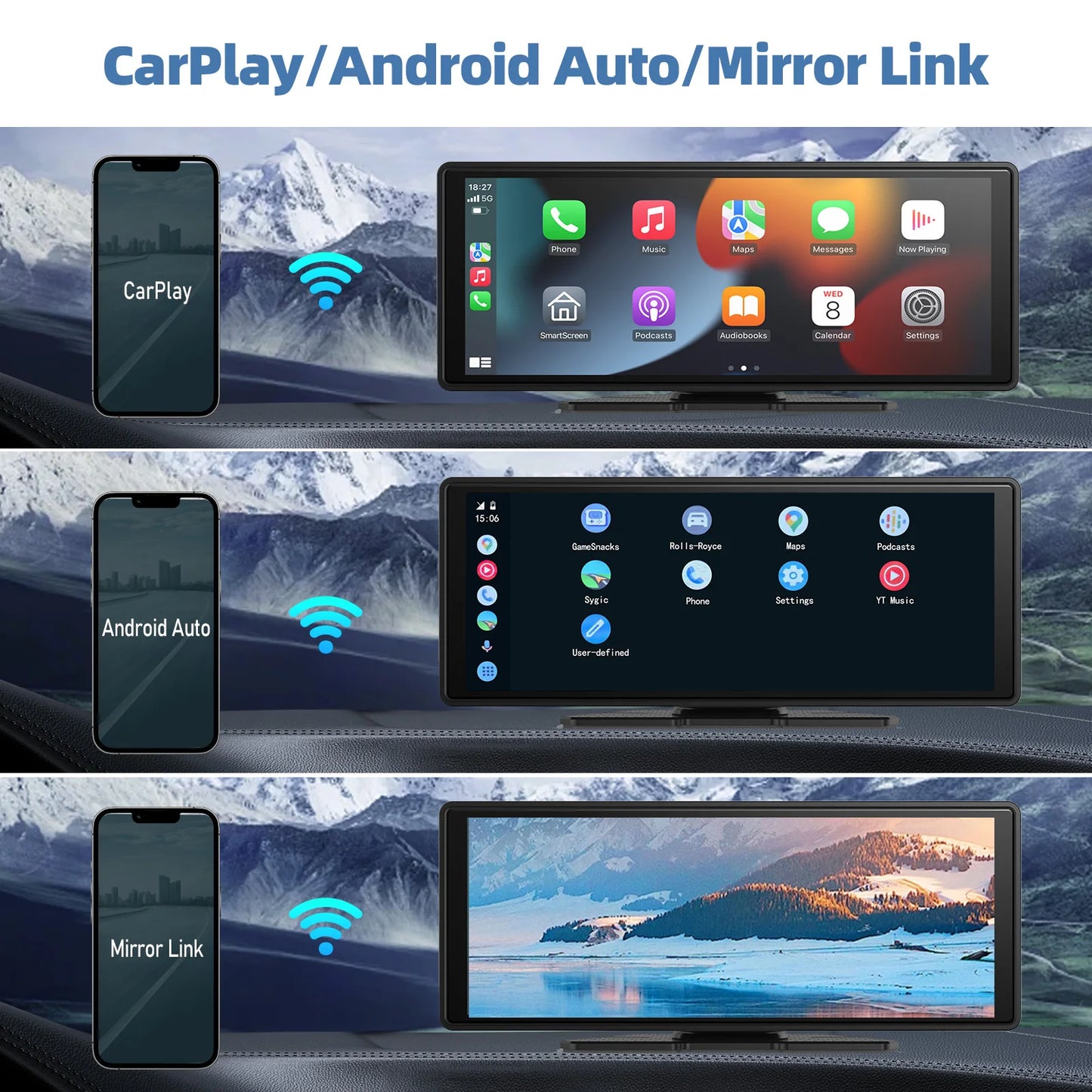 DriveSync Touch – Draadloze CarPlay & Android Auto op een Haarscherp Touchscreen!
