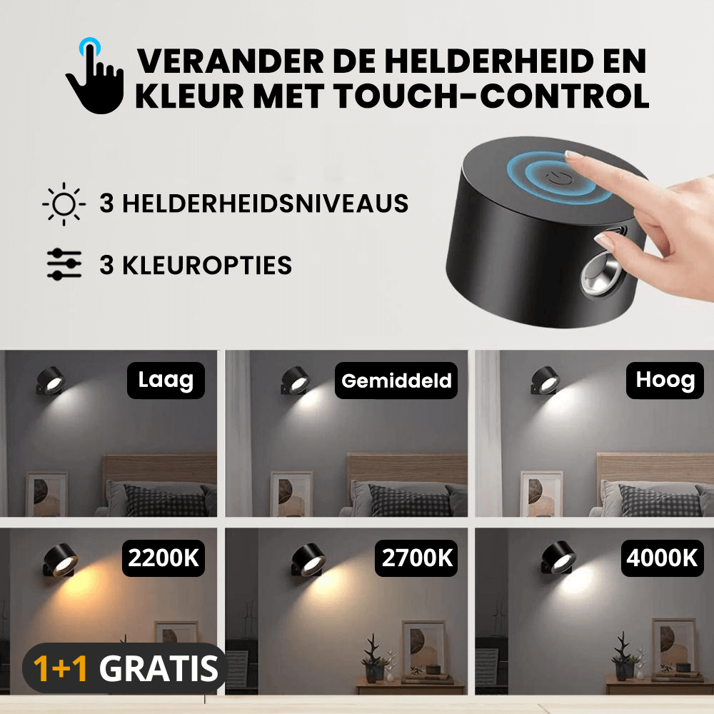 NexoLight Oplaadbare Wandlamp