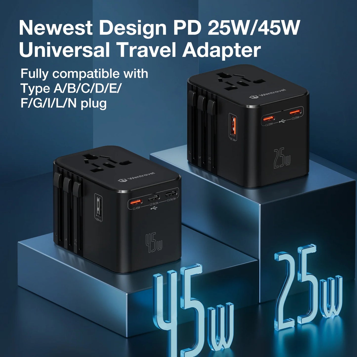 Wontravel Universele Reisadapter met USB