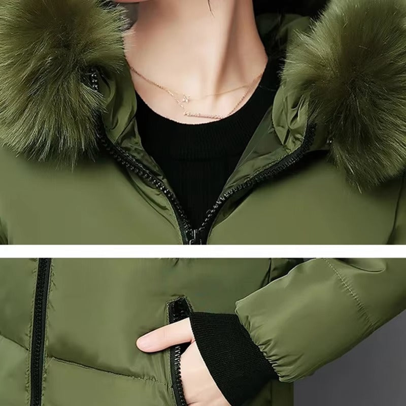 Warme Winterjas met Bontkraag