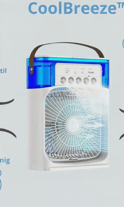 CoolBreeze™ 3-in-1 Draagbare Aircooler, Ventilator & Luchtbevochtiger voor Directe Verkoeling